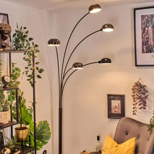 hofstein Nikkala Lampadaire Marbre, Noir, 5 lumières* Lampes Modernes