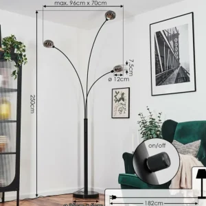 hofstein Nikkala Lampadaire Noir, 3 lumières* Lampes Modernes
