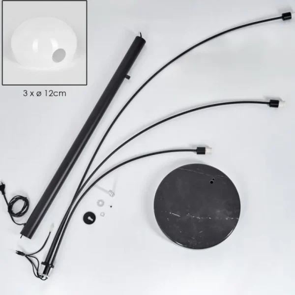 hofstein Nikkala Lampadaire Noir, 5 lumières* Lampes En Verre