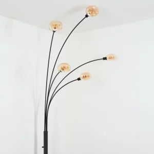 hofstein Nikkala Lampadaire Noir, 5 lumières* Lampes En Verre