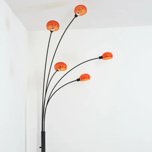 hofstein Nikkala Lampadaire Noir, 5 lumières* Lampes En Verre