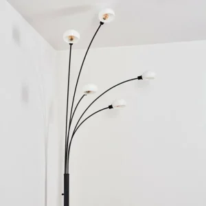 hofstein Nikkala Lampadaire Noir, 5 lumières* Lampes En Verre