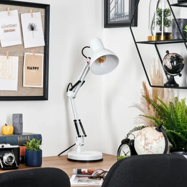 hofstein Nurmasuando Lampe à poser, Liseuse Noir, Blanc, 1 lumière* Lampes Modernes