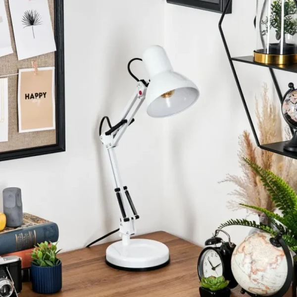 hofstein Nurmasuando Lampe à poser, Liseuse Noir, Blanc, 1 lumière* Lampes Modernes