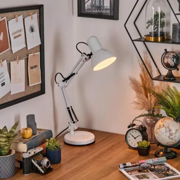hofstein Nurmasuando Lampe à poser, Liseuse Noir, Blanc, 1 lumière* Lampes Modernes