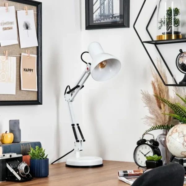 hofstein Nurmasuando Lampe à poser, Liseuse Noir, Blanc, 1 lumière* Lampes Modernes