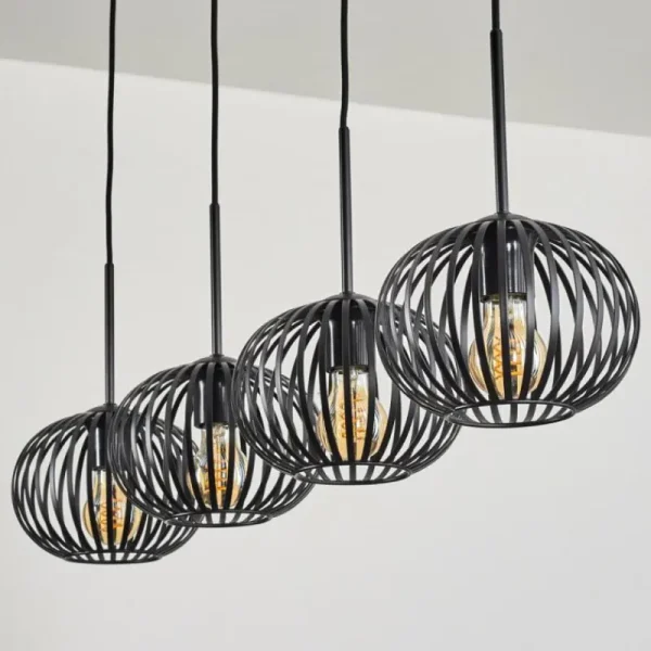 hofstein Oravi Suspension Noir, 4 lumières* Lampes Modernes