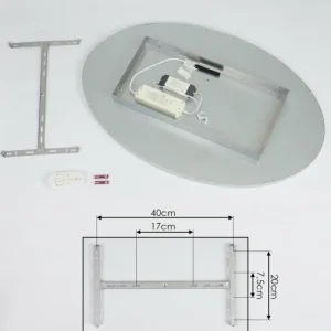 hofstein Panneau LED Kombito Argenté, Blanc, 1 lumière, Télécommandes* Lampes Modernes
