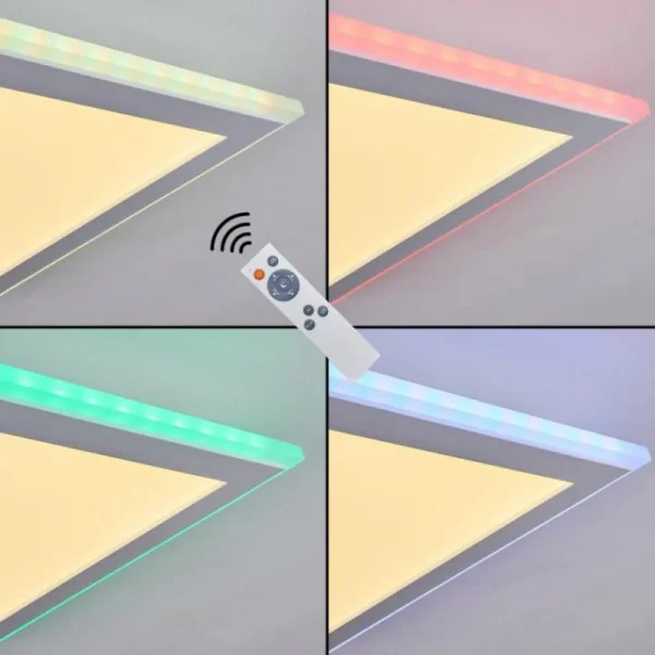 hofstein Panneau LED Mota Blanc, 1 lumière, Télécommandes, Changeur de couleurs* Lampes Modernes