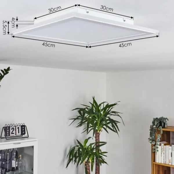 hofstein Panneau LED Mota Blanc, 1 lumière, Télécommandes, Changeur de couleurs* Lampes Modernes