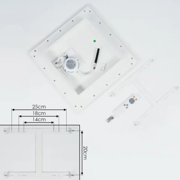 hofstein Panneau LED Mota Blanc, 1 lumière, Télécommandes, Changeur de couleurs* Lampes Modernes