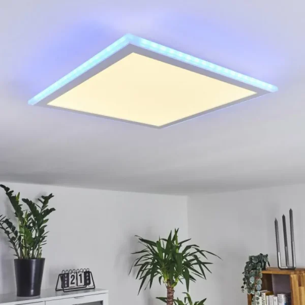 hofstein Panneau LED Mota Blanc, 1 lumière, Télécommandes, Changeur de couleurs* Lampes Modernes