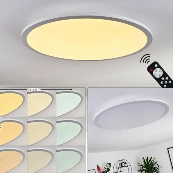 hofstein Panneau LED Sani Blanc, 1 lumière, Télécommandes* Lampes Modernes