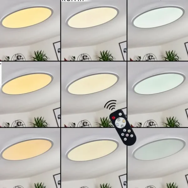 hofstein Panneau LED Sani Blanc, 1 lumière, Télécommandes* Lampes Modernes