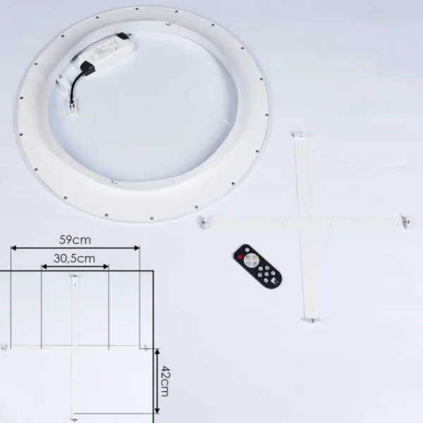 hofstein Panneau LED Sani Blanc, 1 lumière, Télécommandes* Lampes Modernes