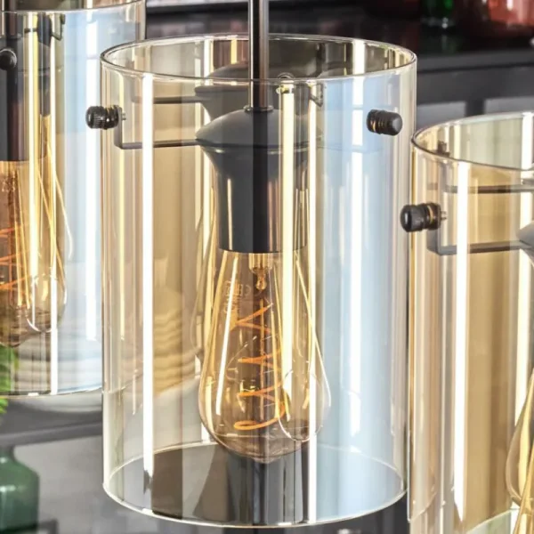hofstein Parane Suspension Ambre, 4 lumières* Lampes En Verre