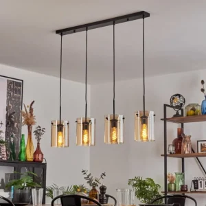 hofstein Parane Suspension Ambre, 4 lumières* Lampes En Verre