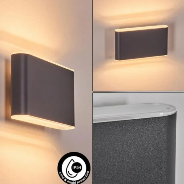 hofstein Paranhas Lampe murale d´extérieur, Luminaire de salle de bain, Luminaire Up & Down, Applique murale Anthracite, 1 lumière* Lampes Modernes