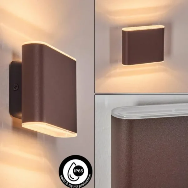hofstein Paranhas Lampe murale d´extérieur, Luminaire de salle de bain, Luminaire Up & Down, Applique murale Rouille, 1 lumière* Lampes Modernes