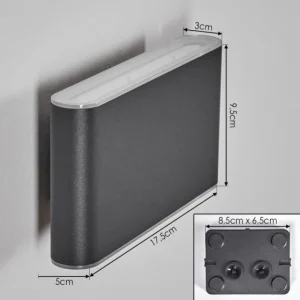 hofstein Paranhas Lampe murale d´extérieur, Luminaire de salle de bain, Luminaire Up & Down, Applique murale Anthracite, 1 lumière* Lampes Modernes