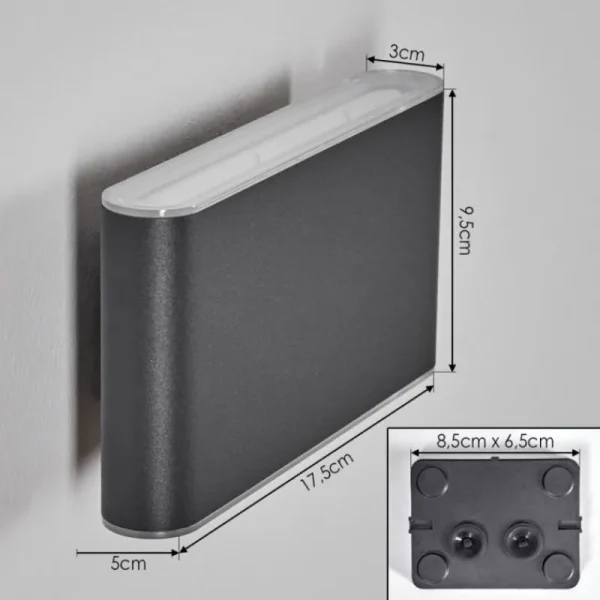 hofstein Paranhas Lampe murale d´extérieur, Luminaire de salle de bain, Luminaire Up & Down, Applique murale Anthracite, 1 lumière* Lampes Modernes