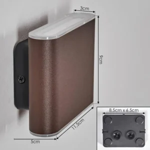 hofstein Paranhas Lampe murale d´extérieur, Luminaire de salle de bain, Luminaire Up & Down, Applique murale Rouille, 1 lumière* Lampes Modernes