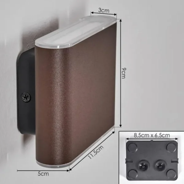 hofstein Paranhas Lampe murale d´extérieur, Luminaire de salle de bain, Luminaire Up & Down, Applique murale Rouille, 1 lumière* Lampes Modernes