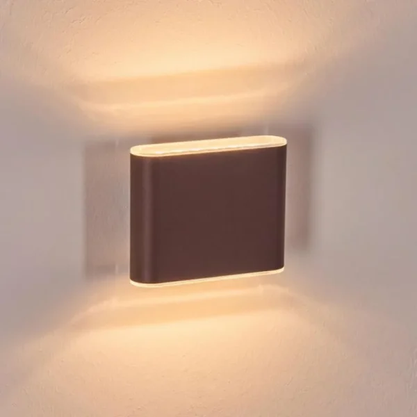 hofstein Paranhas Lampe murale d´extérieur, Luminaire de salle de bain, Luminaire Up & Down, Applique murale Rouille, 1 lumière* Lampes Modernes