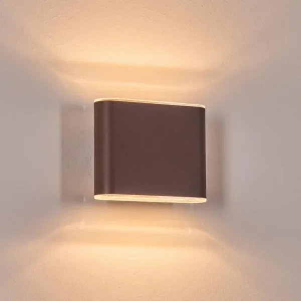 hofstein Paranhas Lampe murale d´extérieur, Luminaire de salle de bain, Luminaire Up & Down, Applique murale Rouille, 1 lumière* Lampes Modernes