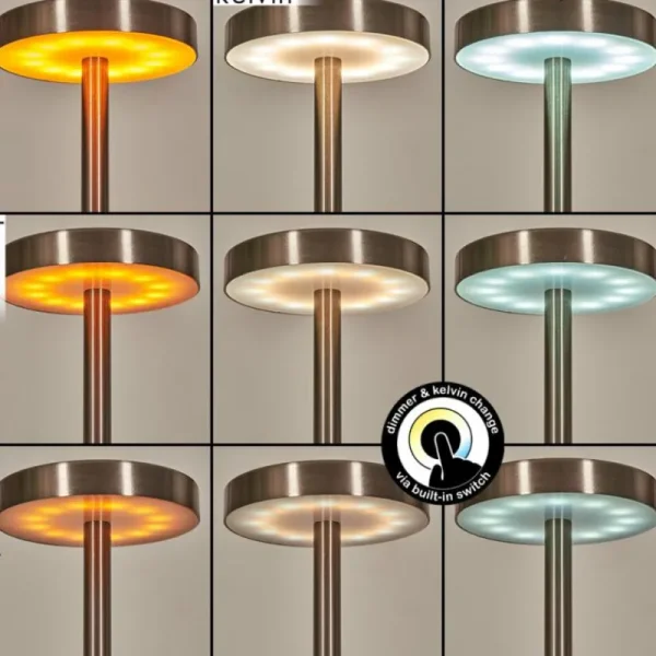 hofstein Parel Lampe de bureau, Lampe à poser LED Nickel mat, 1 lumière* Lampes Modernes
