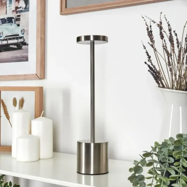 hofstein Parel Lampe de bureau, Lampe à poser LED Nickel mat, 1 lumière* Lampes Modernes