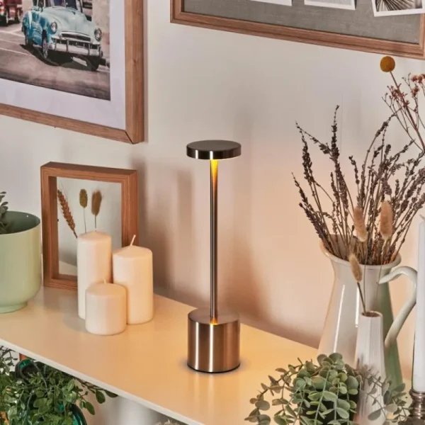 hofstein Parel Lampe de bureau, Lampe à poser LED Nickel mat, 1 lumière* Lampes Modernes