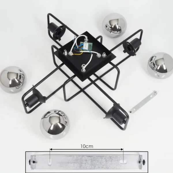 hofstein Plafonnier Agropoli Noir, 4 lumières* Lampes Modernes