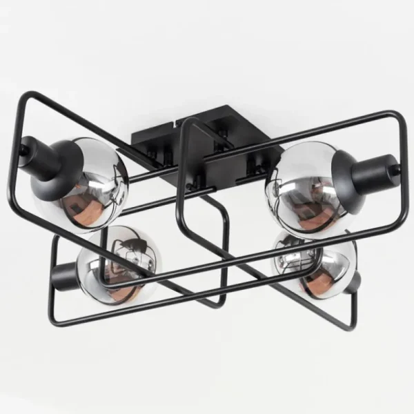 hofstein Plafonnier Agropoli Noir, 4 lumières* Lampes Modernes