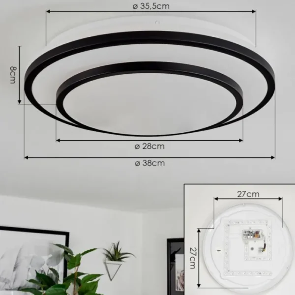 hofstein Plafonnier Almograve LED Blanc, 1 lumière, Télécommandes* Lampes Modernes