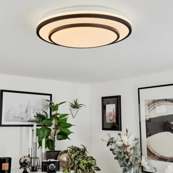 hofstein Plafonnier Almograve LED Blanc, 1 lumière, Télécommandes* Lampes Modernes