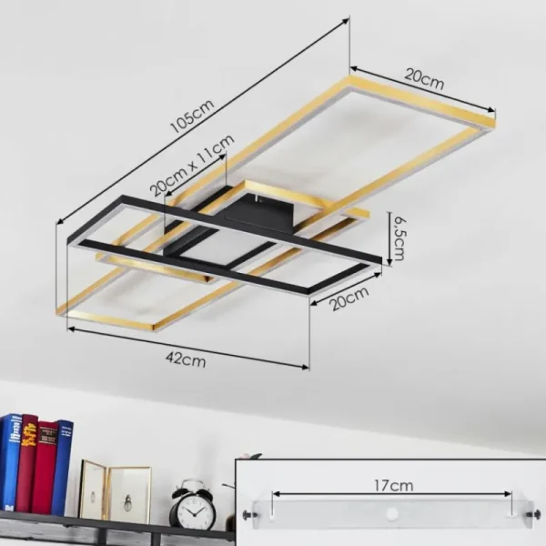 hofstein Plafonnier Alsterbro LED Noir, 1 lumière* Lampes Modernes