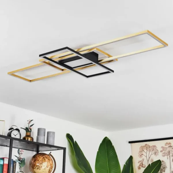 hofstein Plafonnier Alsterbro LED Noir, 1 lumière* Lampes Modernes