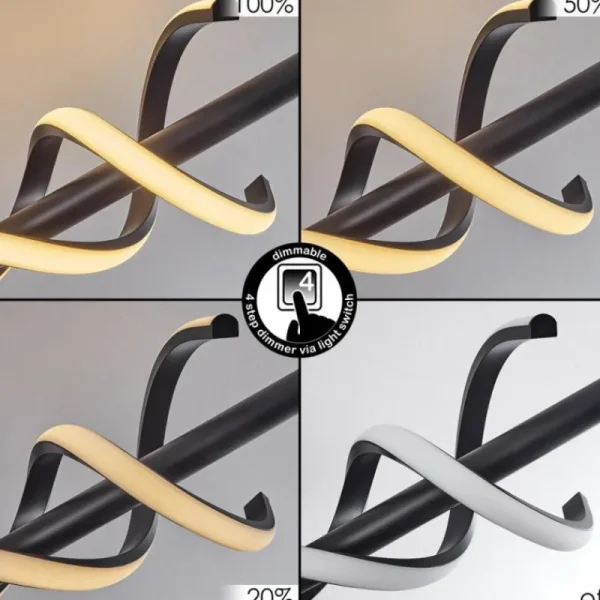 hofstein Plafonnier Alvarim LED Noir, 1 lumière* Lampes Modernes