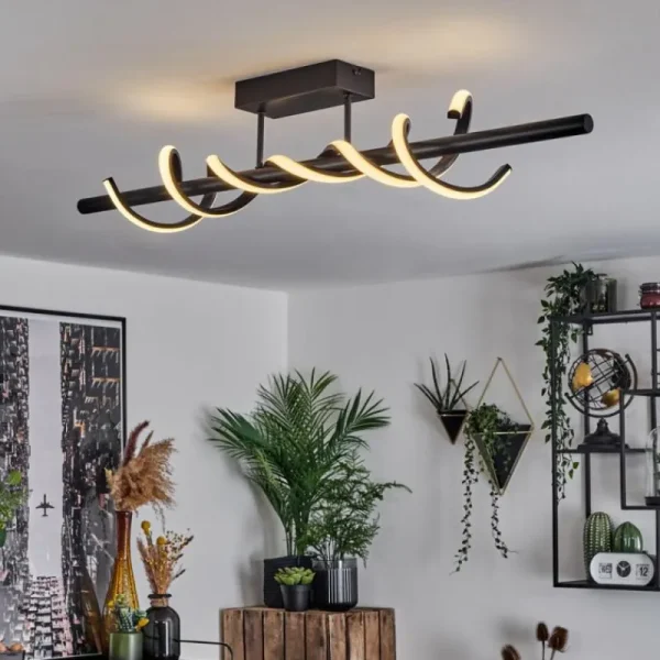 hofstein Plafonnier Alvarim LED Noir, 1 lumière* Lampes Modernes