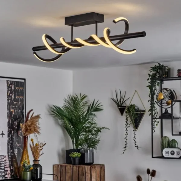 hofstein Plafonnier Alvarim LED Noir, 1 lumière* Lampes Modernes