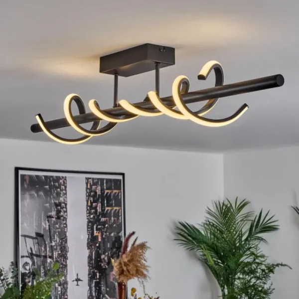 hofstein Plafonnier Alvarim LED Noir, 1 lumière* Lampes Modernes