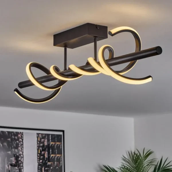 hofstein Plafonnier Alvarim LED Noir, 1 lumière* Lampes Modernes