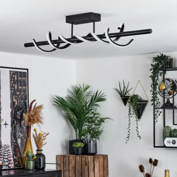 hofstein Plafonnier Alvarim LED Noir, 1 lumière* Lampes Modernes