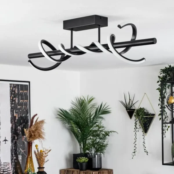 hofstein Plafonnier Alvarim LED Noir, 1 lumière* Lampes Modernes
