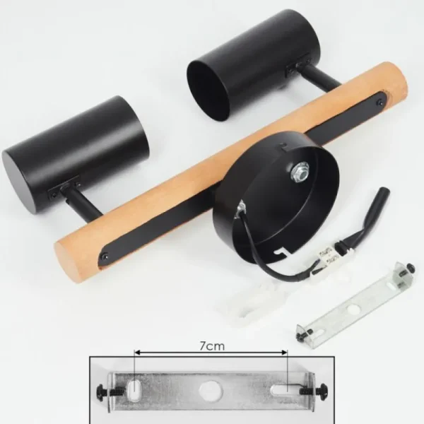 hofstein Plafonnier Arbrentin Écru, Noir, 2 lumières* Lampes Modernes