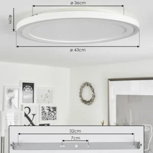 hofstein Plafonnier Audrieu LED Blanc, 2 lumières* Lampes Modernes