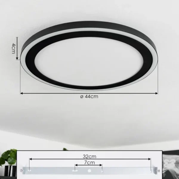 hofstein Plafonnier Audrieu LED Noir, Blanc, 2 lumières* Lampes Modernes