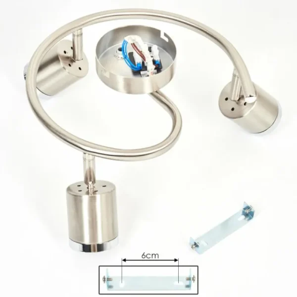 hofstein Plafonnier Autilla LED Nickel mat, Blanc, 3 lumières* Lampes Modernes