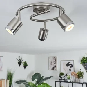 hofstein Plafonnier Autilla LED Nickel mat, Blanc, 3 lumières* Lampes Modernes